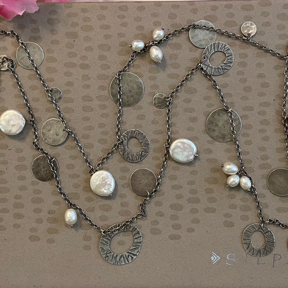 Silpada Pearl and Sterling Silver Disc 36” Necklace N2197 - Picture 13 of 15